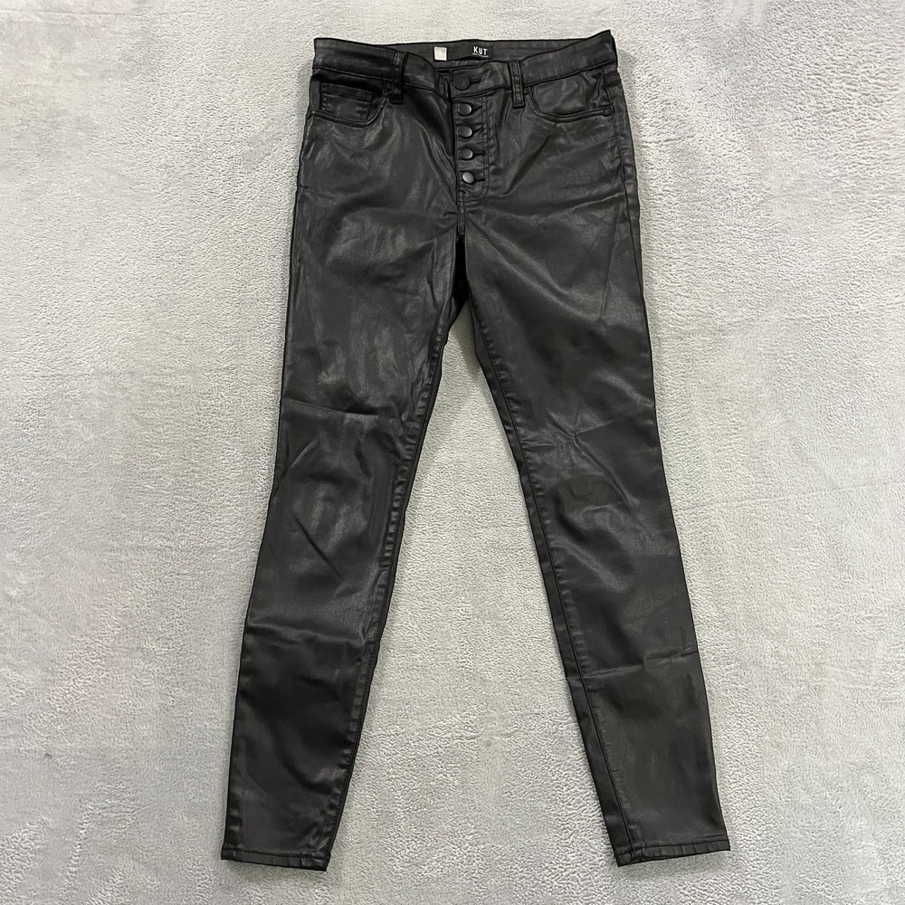 Kut From The Kloth Mia High Rise Skinny Jeans Women's 10 Faux Leather Grunge